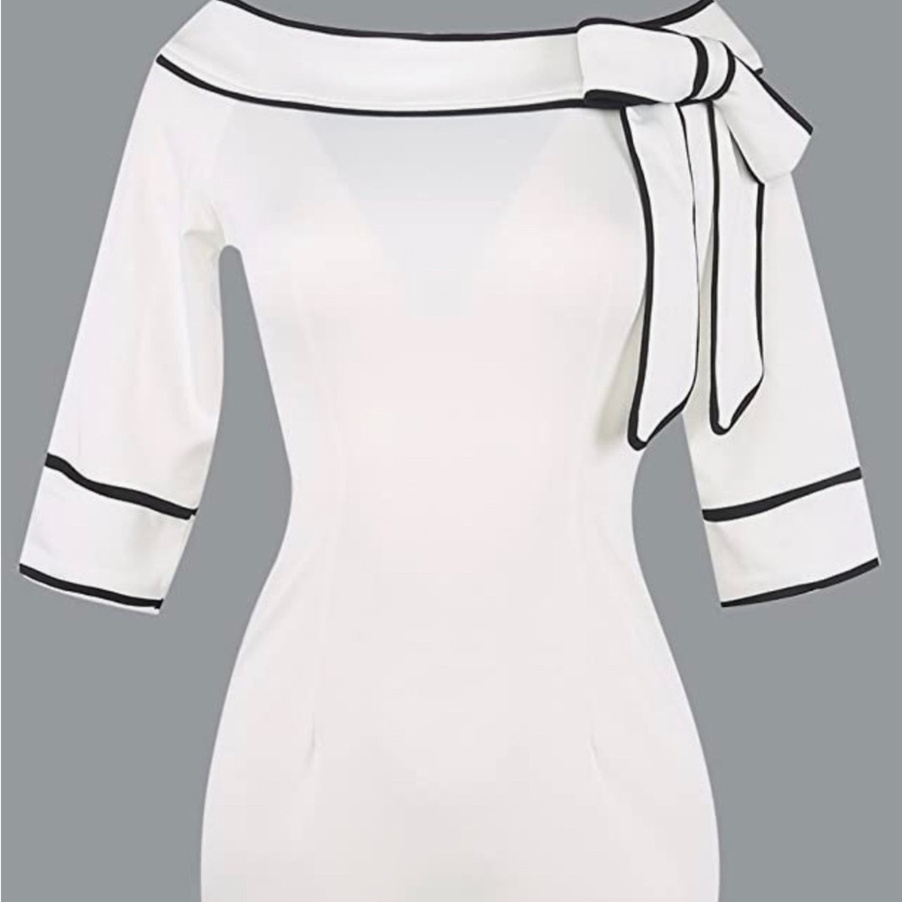 Off The Shoulder Dress for Women Summer Teens Girls Juniors Dress White/black S